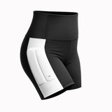 Black PTP Form Microweighted High-Rise 4-inch Shorts with white outer-thigh weight pockets.