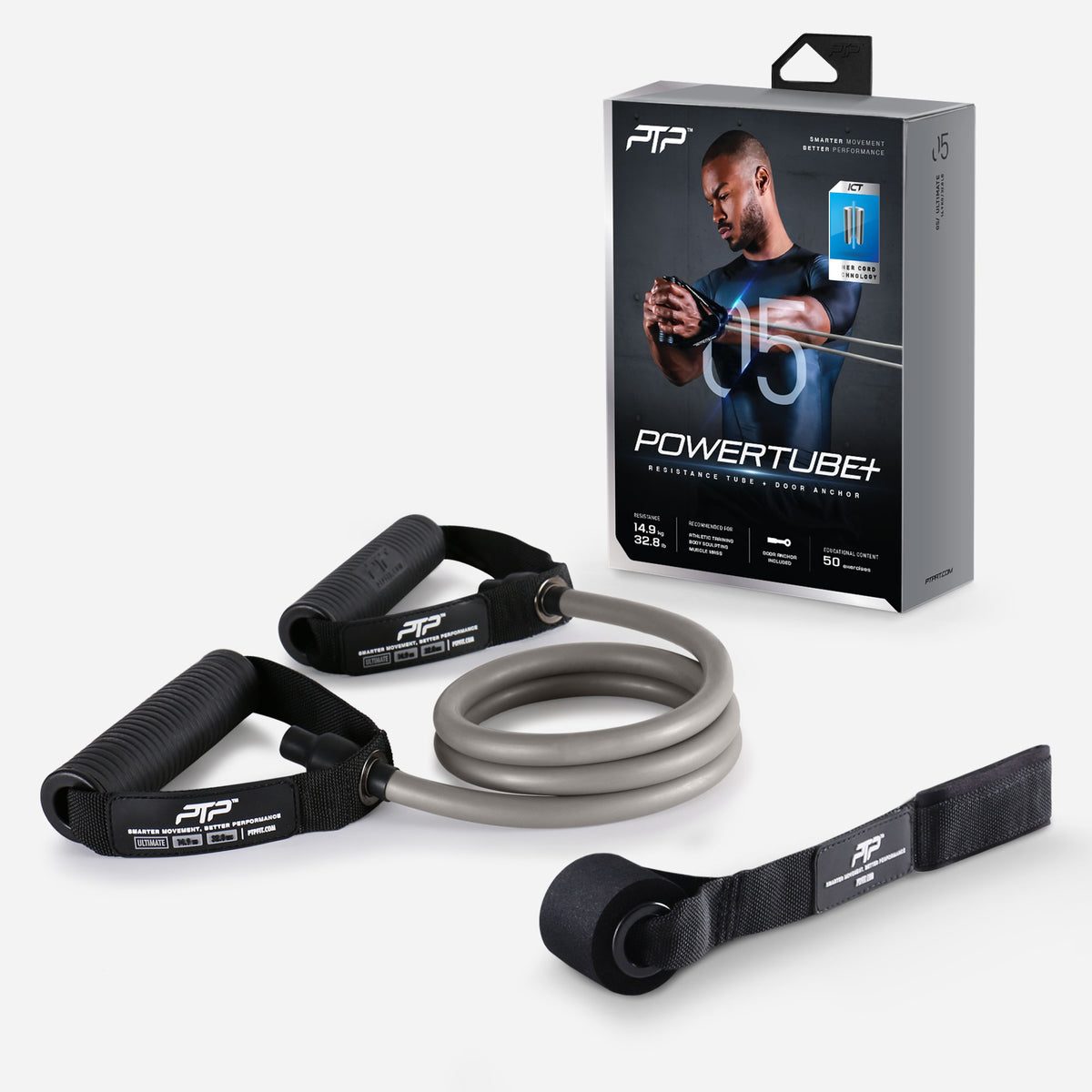 Fascia Elastica Fitness PTP - Set Con Power Tube, Tubo Resistenza E Ancoraggio Da Porta - Foto 3