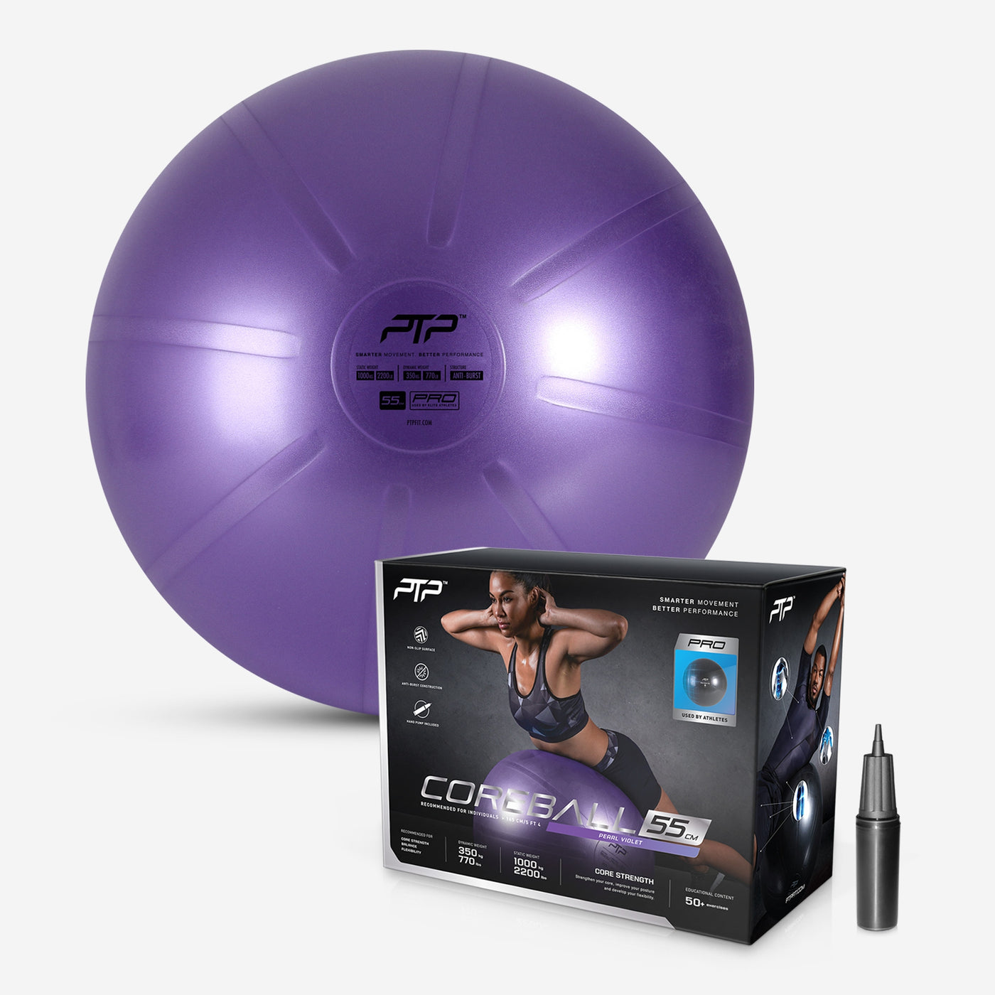 Stability Ball™ with pump - 55 cm (Black) for Pilates | Merrithew®